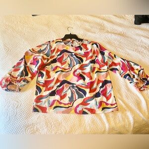 Colorful Abstract Print Women's Blouse